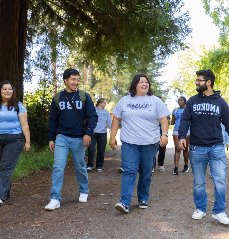 Students walking